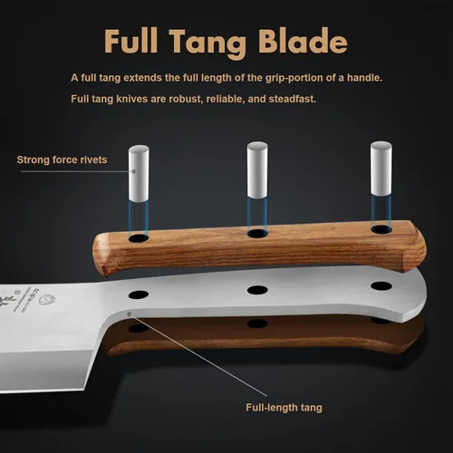 Vista 6 de SHI BA ZI ZUO Cuchilla de Carnicero Pesada de Alta Resistencia para Picar Huesos, Cuchillo de Cocina Resistente