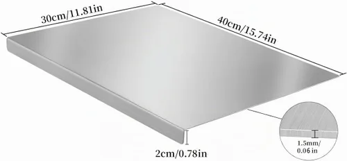 Vista 2 de Tablas de cortar de acero inoxidable con labio, tabla de cortar pesada para cocina, tablas de cortar para encimera, tabla de cortar de metal grande