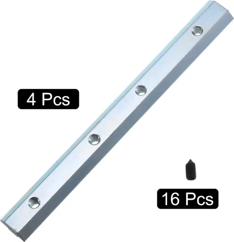 Vista 3 de uxcell Conector de línea recta, 4 soportes de junta interior de 7.1 pulgadas con tornillos M6 para perfil de extrusión de aluminio serie 4040