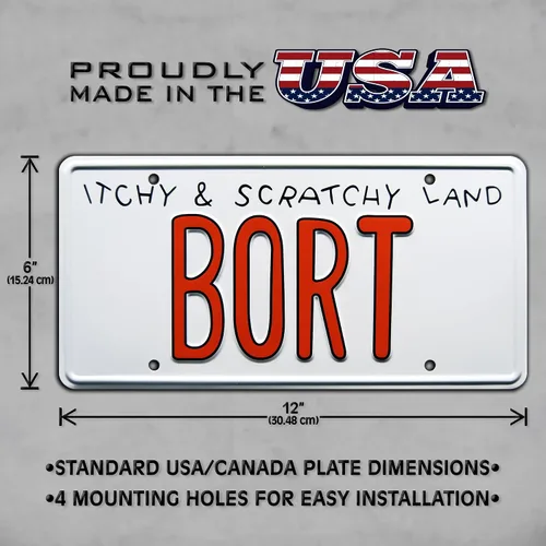 Vista 3 de Celebrity Machines Los Simpsons BORT Placa de matrícula personalizada, aluminio estampado, etiqueta decorativa de metal, resistente a