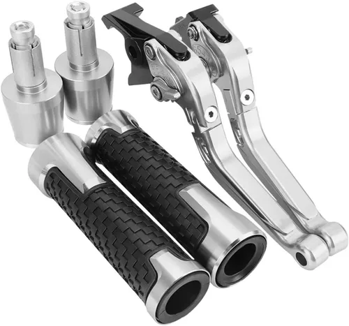 Vista 10 de Clutch For FZ8 FZ-8 2010-2018 Motorcycle Adjustable Folding Brake Clutch Levers Handgrip Handlebar Grips Ends Accessories Brake Handle(Black Black)