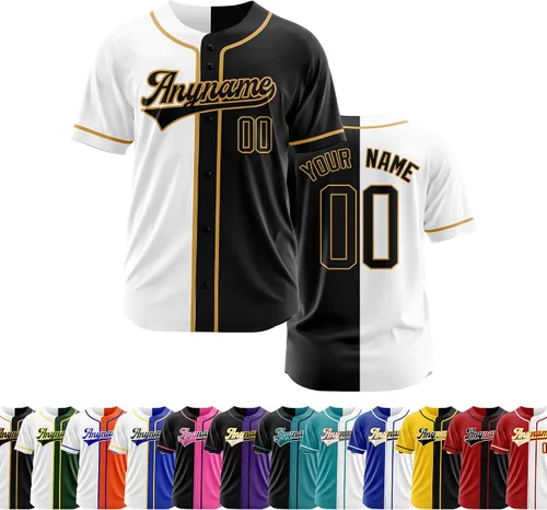 Vista 27 de Camiseta de béisbol personalizada con número de nombre cosido o impreso, camiseta de béisbol para hombres, mujeres, jóvenes, camiseta de béisbol