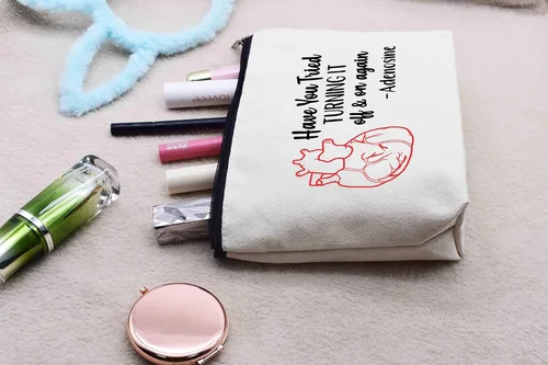 Vista 7 de LIBIHUA Bolsa de maquillaje Bolsa de cosméticos Bolsa de viaje, Beige, 364-has intentado girar