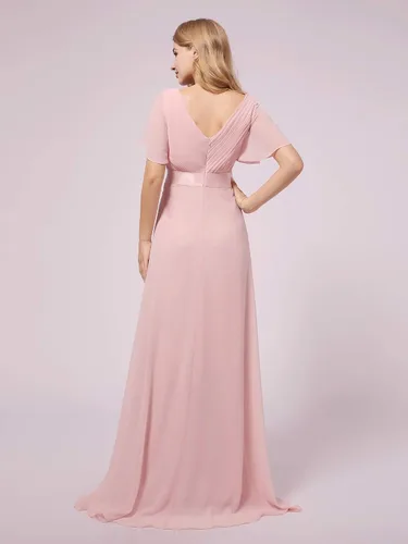 Vista 2 de Ever-Pretty Womens Chiffon V-Neck A-line Ruched Summer Maternity Dresses with Sleeves 09890-USA