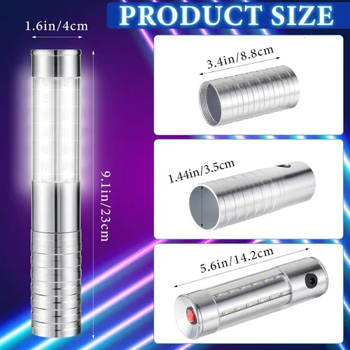 Vista 2 de Civaner 2 piezas de luces LED para servicio de botellas, luces estroboscópicas para botellas, luces LED reutilizables y recargables para champán