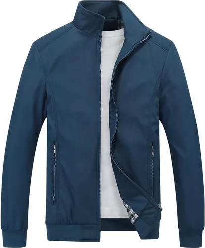 Vista 8 de Lamgool Chaquetas ligeras para hombre, cortavientos, casuales, para primavera, otoño, abrigo activo para exteriores