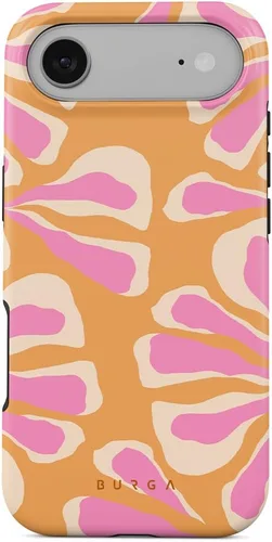 Vista 56 de BURGA-Funda p/teléfono compatible c/iPhone 14 Plus, carcasa rígida híbrida de 2 capas + Funda protectora de silicona, almendras latte a lunares