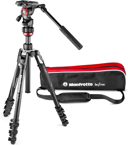 Vista 11 de Manfrotto Befree - Cabezal de trípode para cámara en vivo de 3 vías, aluminio, carga útil de 13.2 lbs, para trípodes de viaje, con asas plegables