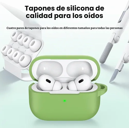 Vista 2 de RFUNGUANGO - Funda de silicona para AirPods Pro con auriculares, aguacate