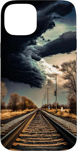 Vista 9 de Railroad Train Tracks Storm - Carcasa para iPhone 17