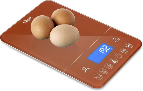 Vista 8 de Ozeri Touch III - Báscula digital de cocina con contador de calorías, 22 libras (22.0 lbs), ocre quemado