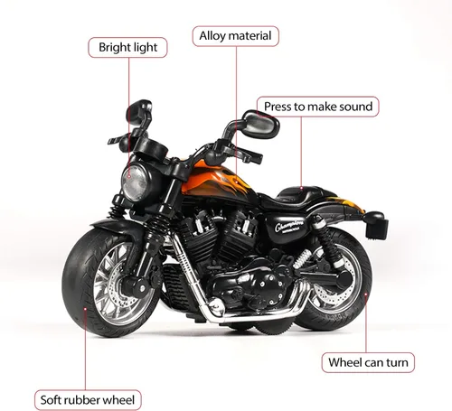 Vista 2 de Mini Motocicleta de Juguete - Autos de Juguete de Retroceso con Sonido y Luz, Motocicletas de Juguete para Niños Pequeños, Juguetes de Motocicleta