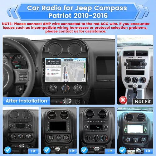 Vista 2 de Radio de coche para Jeep Compass Patriot 2010 2011 2012 2013 2014 2015 2016: pantalla táctil Android de 10.1 pulgadas para Compass Patriot estéreo