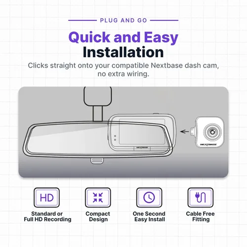 Vista 6 de Nextbase Series 2 Cámaras de módulo complementario – Ángulo de visión de cabina de 140 grados para uso comercial – Compatible con modelos de cámara
