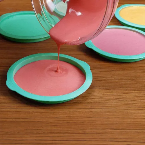Vista 2 de Webake Juego de moldes para tartas de capas, moldes redondos de 6 pulgadas para hornear arcoíris, molde de silicona para pastel de Whoopie jumbo