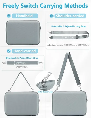 Vista 5 de HYZUO Funda rígida de 15 a 16 pulgadas para computadora portátil Azul ceniza