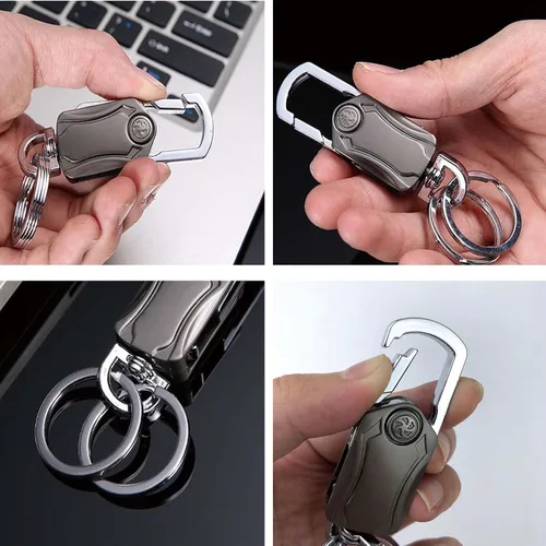 Vista 3 de Llavero, clip para llavero, llavero universal para hombres y mujeres, giratorio de 360 grados, abridor de botellas, mosquetón para automóvil.