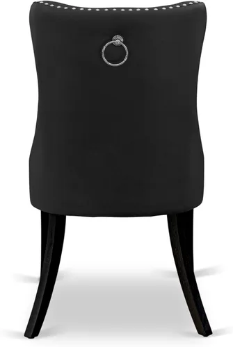 Vista 9 de East West Furniture DUDA7-BLK-12 - Juego de mesa y sillas de cocina de 7 piezas, consta de una mesa de comedor rectangular y 6 sillas Parson