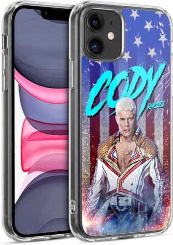 Vista 42 de Head Case Designs Funda de gel suave con licencia oficial de la WWE American Nightmare Flag Cody Rhodes Graphics compatible con Apple iPhone 7