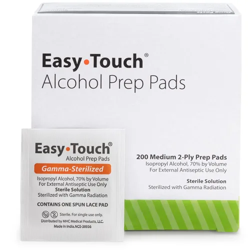 Vista 10 de EasyTouch - Almohadillas de preparación de alcohol esterilizadas con gamma, envueltas individualmente, 10 por paquete, 1200 paquetes