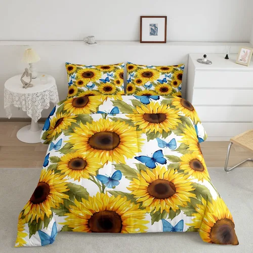 Vista 157 de Erosebridal Juego de edredón de hojas de cannabis, juego de ropa de cama de marihuana con estampado colorido de plantas, decoración bohemia de 2