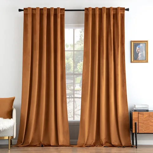 Vista 58 de MIULEE Cortinas de terciopelo de 84 pulgadas de largo, juego de 2 paneles para dormitorio, con pestaña trasera plisada, de lujo, aislamiento