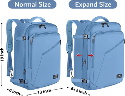Vista 77 de MATEIN - Mochila de viaje extragrande de 10.56 galones, mochila de viaje ampliable apta para aerolíneas, para viajeros de fin de semana, hombres