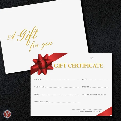 Vista 2 de Certificados de regalo en blanco – Grandes tarjetas de regalo para pequeñas empresas, restaurantes, spa, maquillaje, peluquería, salón de belleza