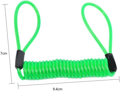 Vista 2 de VGEBY1 Cable de bloqueo de disco, cable de recordatorio de motocicleta, cable de bloqueo de disco de 4.9 ft, bloqueo de alarma de seguridad