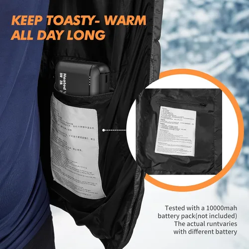 Vista 5 de bellaciao Heated Vest 5v 2a USB Charging Heating Vest for Men Women not included battery