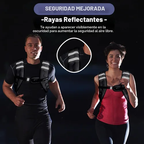 Vista 4 de Chaleco con peso unisex, con franja reflectante para correr, entrenamiento, caminar, entrenamiento de fuerza, pérdida de peso, fitness