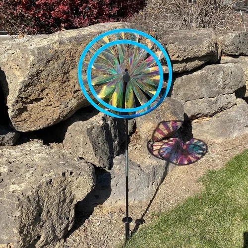 Vista 6 de Accesorio de bandera de jardín de In the Breeze, Rueda doble iridiscente de 33 cm.