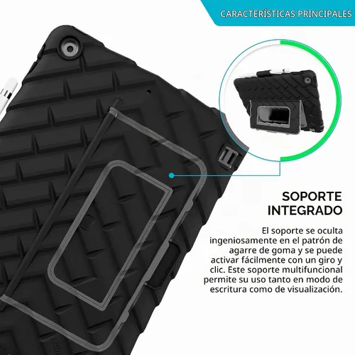Vista 6 de Estuche Gumdrop Hideaway Compatible con Apple iPad 9ª 8ª 7ª generación (10.2 pulgadas) Diseñado para estudiantes de K-12, maestros y aulas – Con