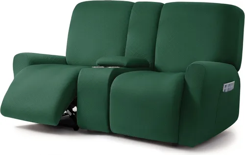 Vista 15 de ULTICOR Fundas para sofá reclinable de 8 piezas con diseño de jacquard cuadrado, fundas elásticas para sofá reclinable de 3 cojines, gruesas, suaves