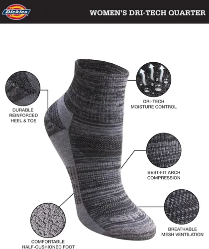 Vista 2 de Dickies Calcetines Dri-Tech que absorben la humedad para mujer (612 pares) (M-L)