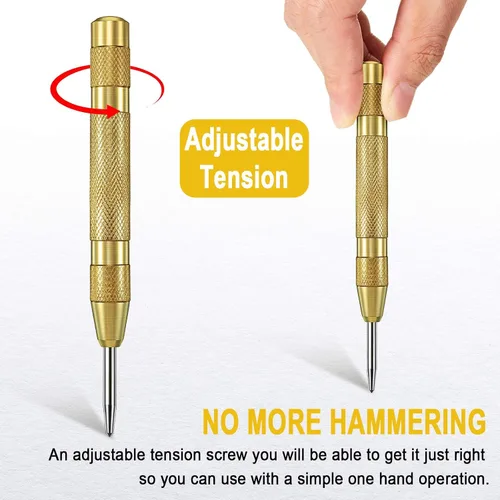 Vista 7 de Honoson 3 piezas de punta de carburo de tungsteno con imán de grabado de aluminio pluma con clip y punzón central automático con resorte para vidrio