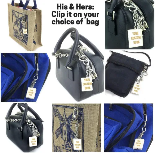 Vista 4 de Count of Monte Cristo Alexandre Dumas Clay Mini Book Key Chain Bag Purse Backpack Clip Clasp Lock