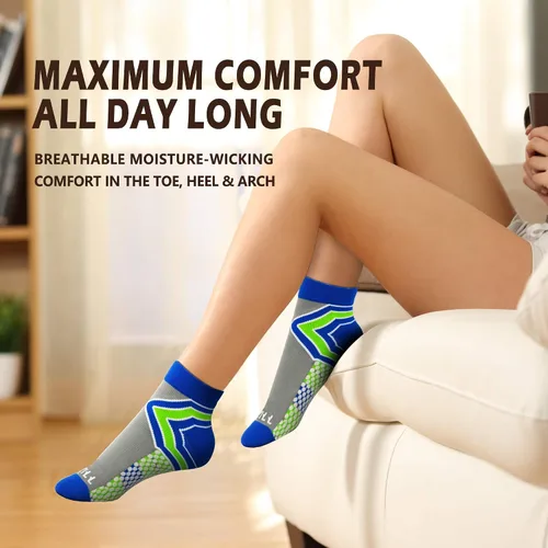 Vista 6 de NEWZILL Ankle Compression Socks for Men & Women, Cushioned Low Cut Compression Running Socks with Ankle Support