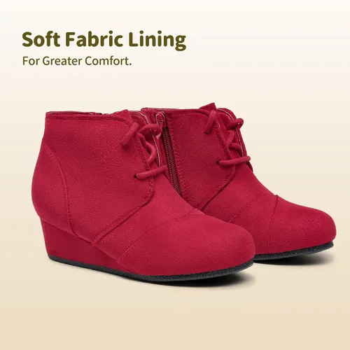 Vista 4 de DREAM PAIRS - Botines de tacón bajo para niñas pequeñas y grandes