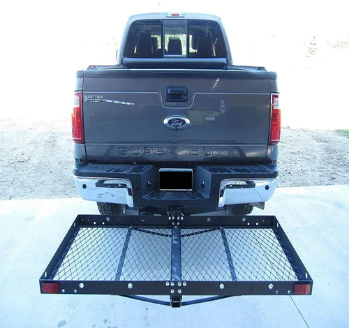 Vista 8 de Tow Tuff Portaequipajes de acero de 62 pulgadas con portabicicletas, capacidad de 500 libras, color negro, soporte de enganche trasero 2 en 1