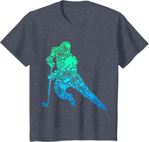 Vista 50 de Jugador de hockey sobre hielo Camiseta de hockey sobre hielo para hombres y niños Asphalt Grey