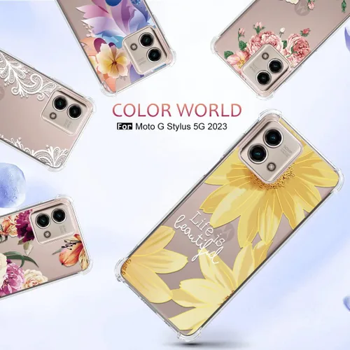 Vista 6 de Osophter Funda para Moto G Stylus 5G 2023: funda de teléfono para Motorola G Stylus 5G 2023 (flor de sol grande)