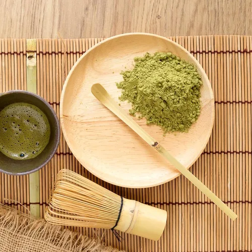Vista 3 de Cuchara de té verde con gancho de bambú marrón, cuchara de té verde japonesa Chashaku, cuchara de té tradicional de bambú para té matcha y café