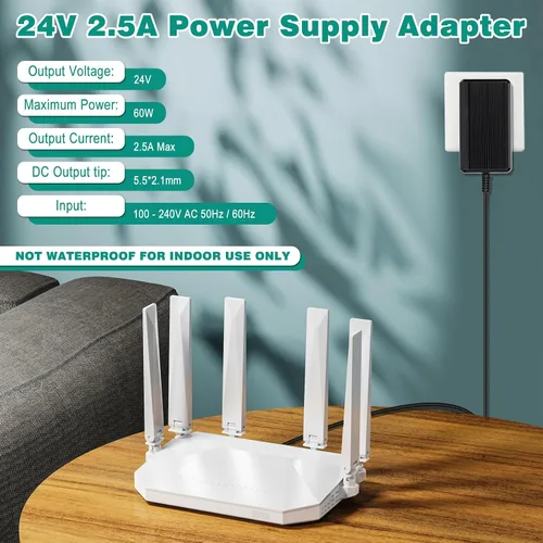 Vista 5 de Fuente de alimentación de 24 V con certificación UL, transformador de bajo voltaje de 24 voltios, Paquete de 2 CC 24V 2.5A 60W AC100-240V to 24V