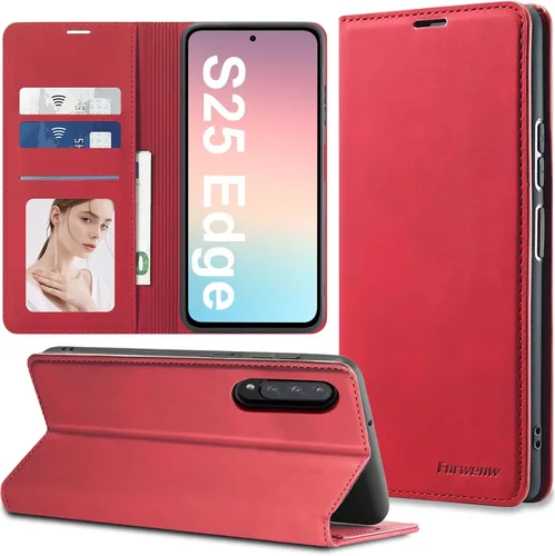 Vista 33 de Funda de piel con tapa para Samsung Galaxy Z Flip 3, con protección de bisagra, delgada y magnética tipo cartera [1 tarjetero], funda protectora a