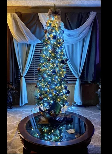 Vista 6 de 100 Unidades Luces LED de Navidad Aguamarina – 50 pies, luces de Navidad aguamarina de 5mm para exteriores de grado comercial, impermeables