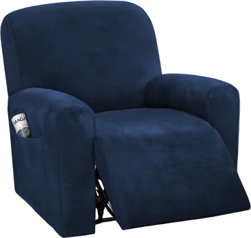 Vista 10 de H.VERSAILTEX Fundas elásticas de terciopelo para sillón reclinable, 6 piezas, fundas para loveseat reclinable de 2 cojines, fundas para sofá