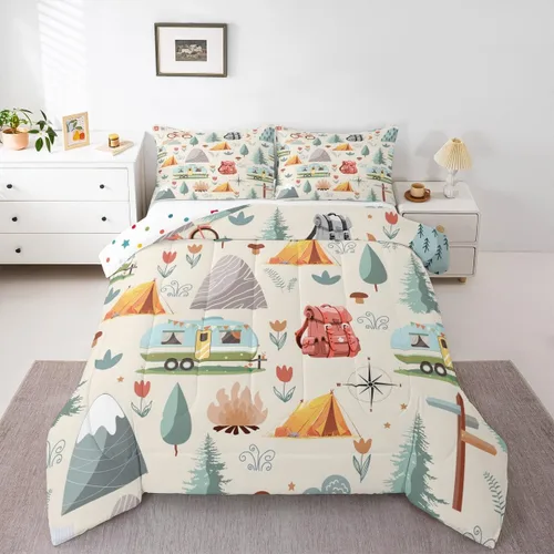 Vista 9 de Erosebridal American Flag Twin Comforter Set Army Green Camo Bedding Set for Kids Boys Girls Bear Claw Hunting Theme Bed Set Camoflage Camping