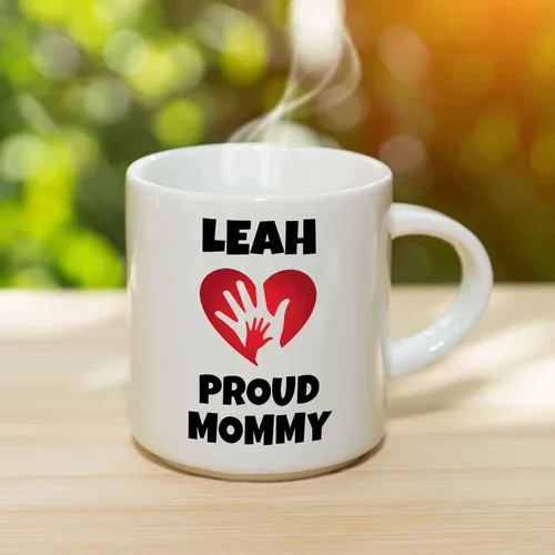 Vista 3 de Leah Proud Mommy - Taza de café White Ceramic, Two Sided Print, Dishwasher and Microwave Safe, Birthday Christmas Gift for Her or Him, Easy Grip