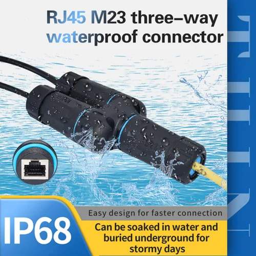 Vista 8 de ZUZONG IP68 Conector acoplador divisor RJ45 impermeable, conector Ethernet impermeable divisor de 1 entrada y 2 salidas IP68 conector de cable LAN